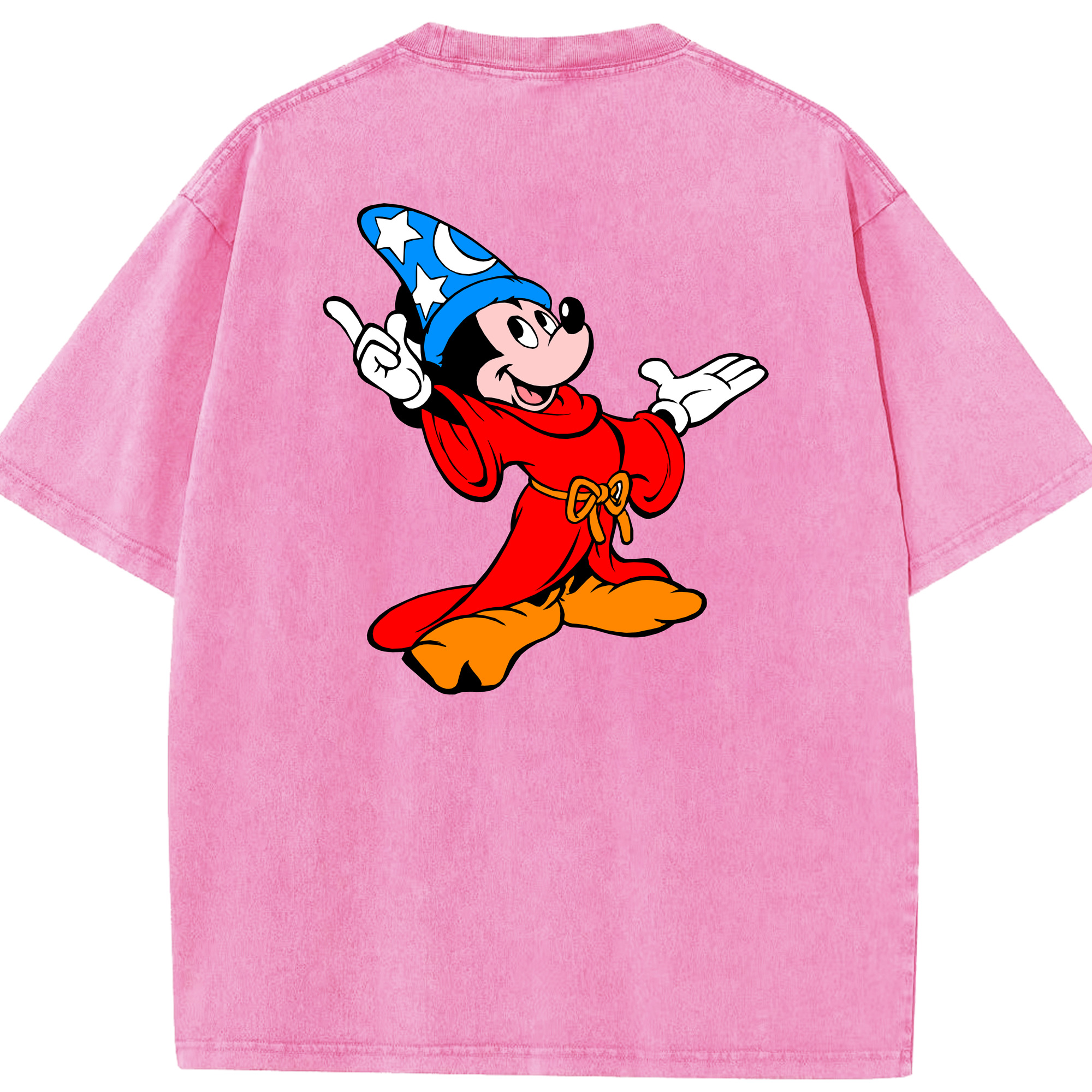 （画像用） ミッキーマウス Mickey Mouse 綿100% ヴィンテージ風 半袖Tシャツ（背面プリント）